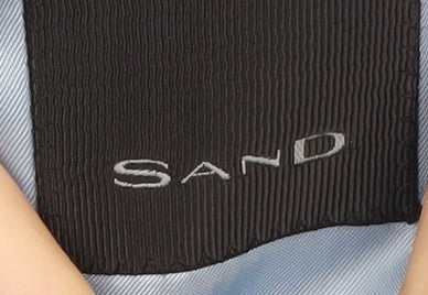 Sand Men's Blue Linen Blazer, Size 40, Herringbone