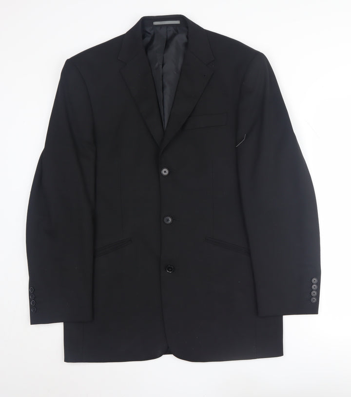 NEXT Men's Black Blazer 38R Notch Lapel Formal Jacket