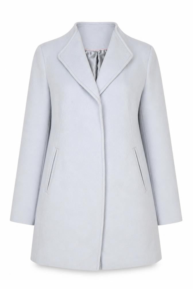 Front view of Marks & Spencer Women's Blue Long Coat -, size 10