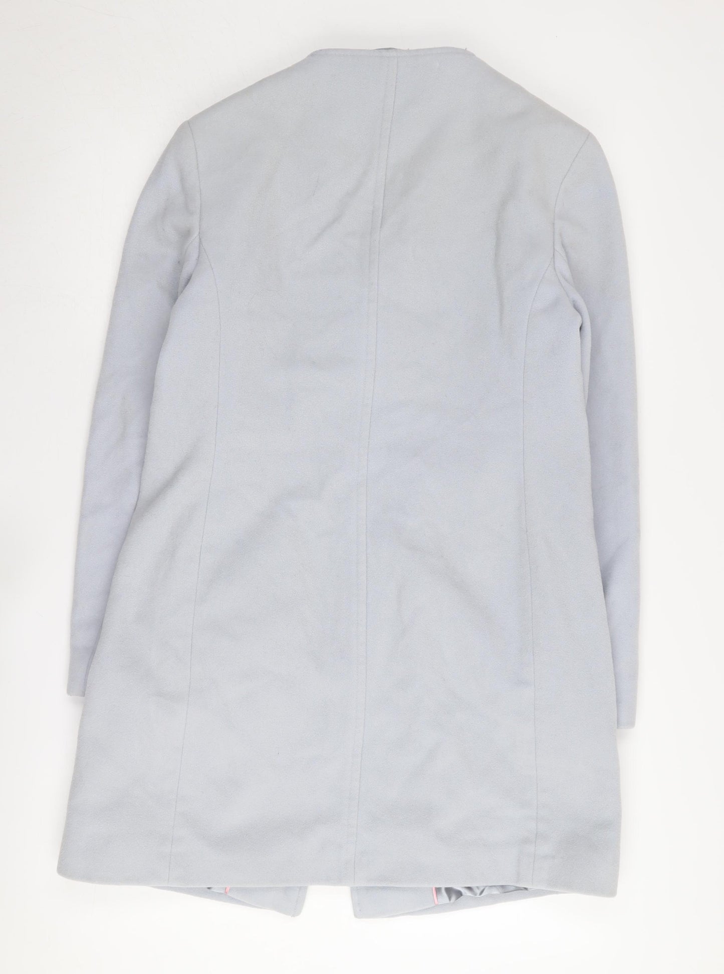 Marks and Spencer Women's Blue Long Coat - Size 10