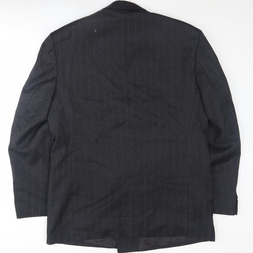 Burtons Men's Black Striped Wool Blazer Jacket 44L