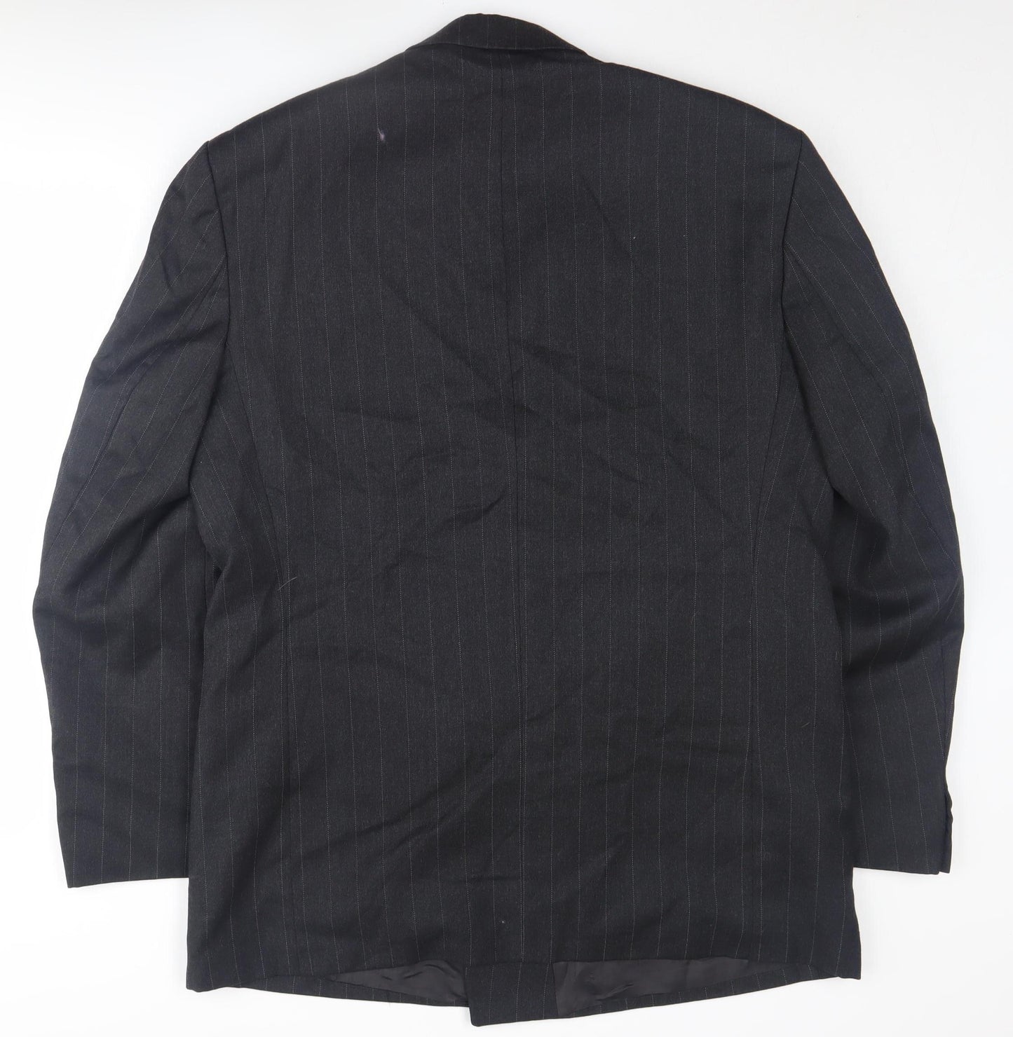 Burtons Men's Black Striped Wool Blazer Jacket 44L