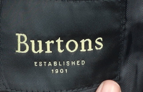 Burtons Men's Black Striped Wool Blazer Jacket 44L