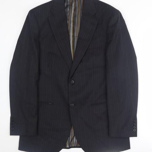 Greenwoods Elite Men's Black Striped Suit Jacket 38R