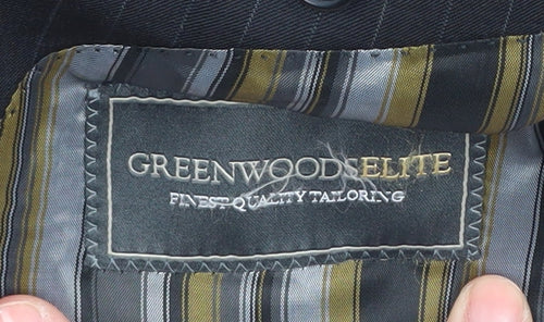 Greenwoods Elite Men's Black Striped Suit Jacket 38R