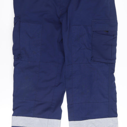 Trojan Blue Cargo Trousers, Men's L, Reflective Workwear