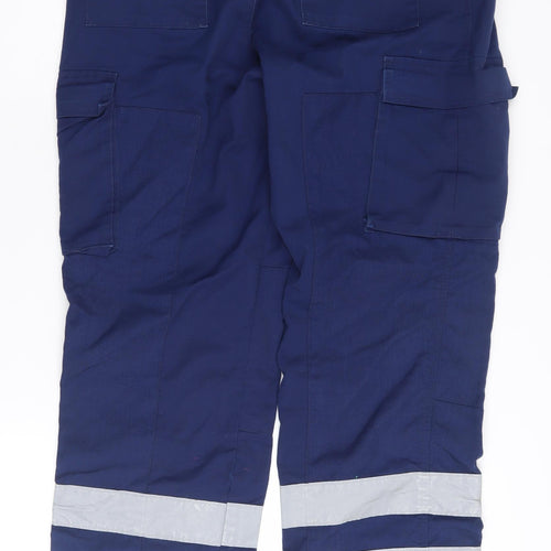 Trojan Blue Cargo Trousers, Men's L, Reflective Workwear
