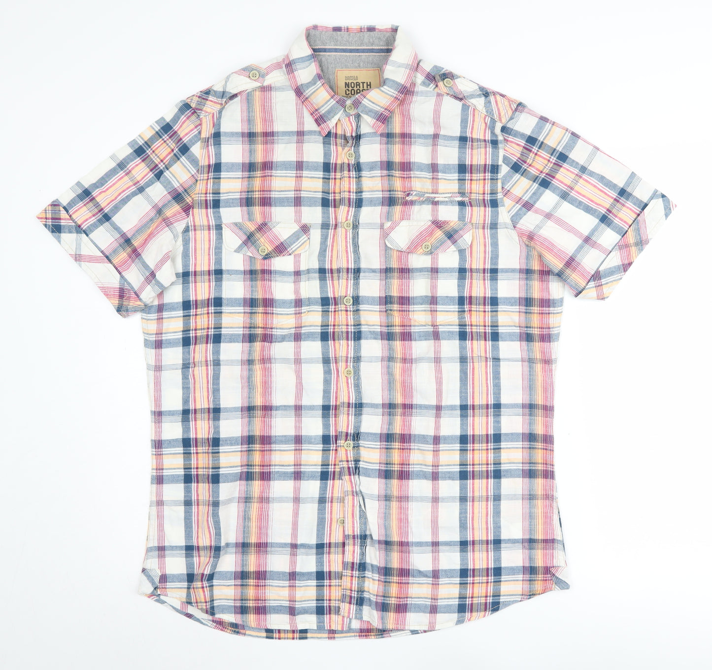 Men's Marks and Spencer Plaid Button-Up Shirt - M