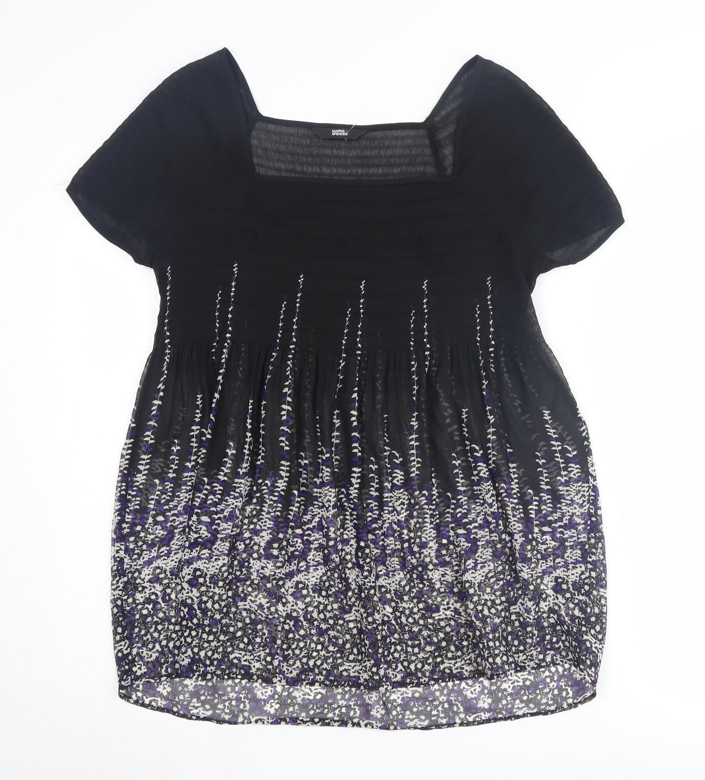 Marks and Spencer Women's Black Floral Blouse
