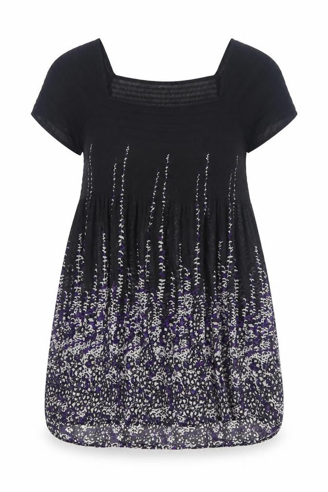 Front view of Marks & Spencer Women's Black Floral Blouse