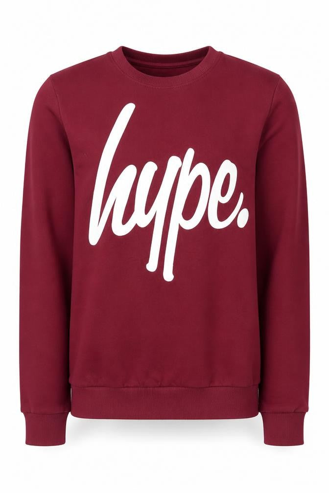 Front view of Hype Men's Red Graphic Print Pullover Sweatshirt M