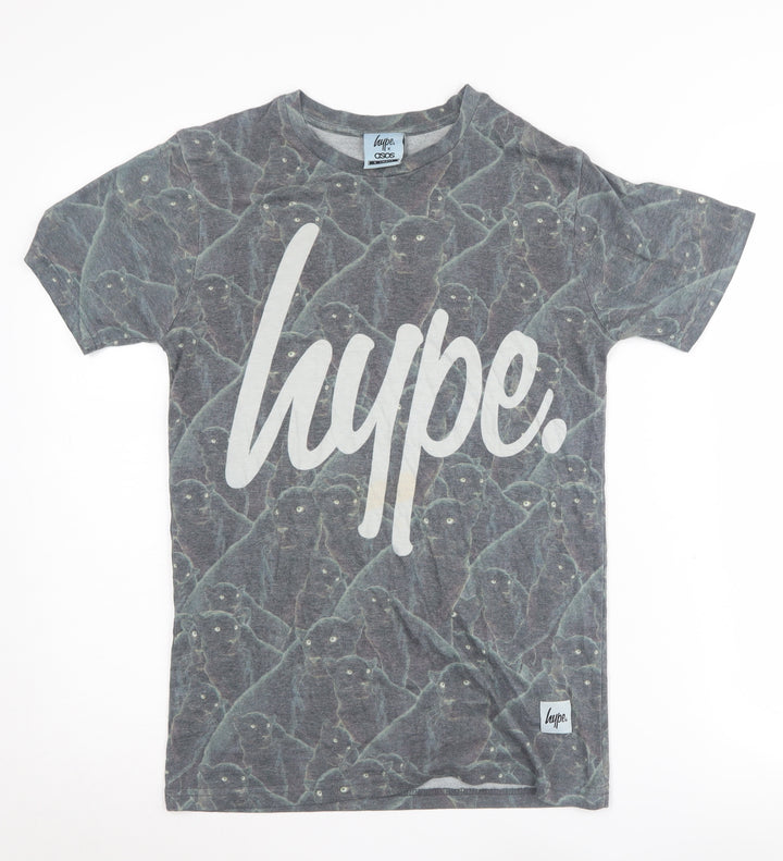 Hype x ASOS Grey Animal Print T-Shirt XS Men