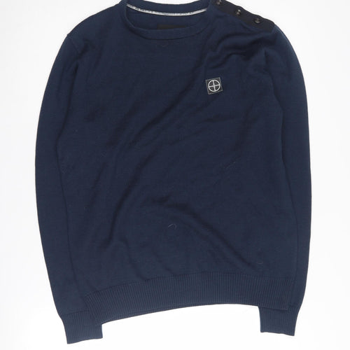 Foray Men's Blue Crew Neck Pullover Jumper L