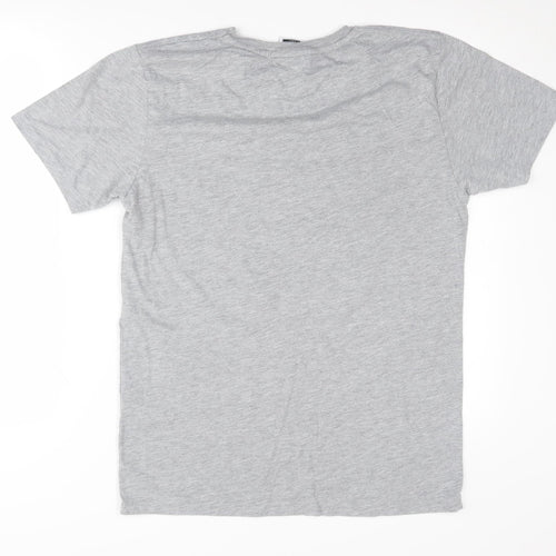 Hype Men's Grey Floral Graphic T-Shirt, Size L