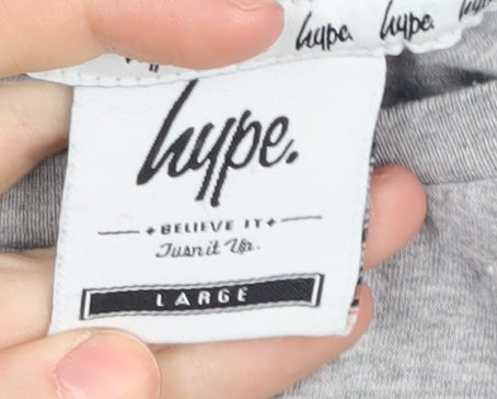 Hype Men's Grey Floral Graphic T-Shirt, Size L