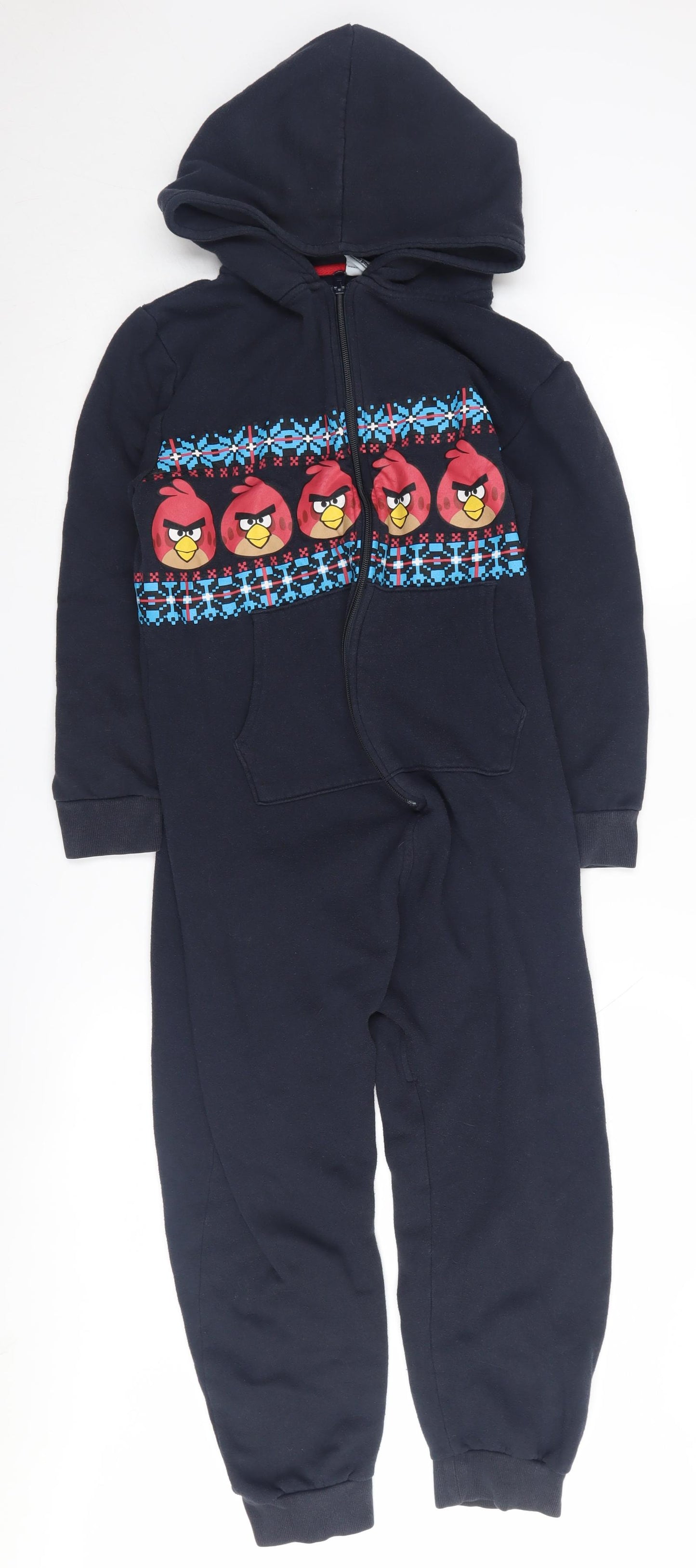 Next Boys Black Angry Birds Hooded Onesie 12 Years