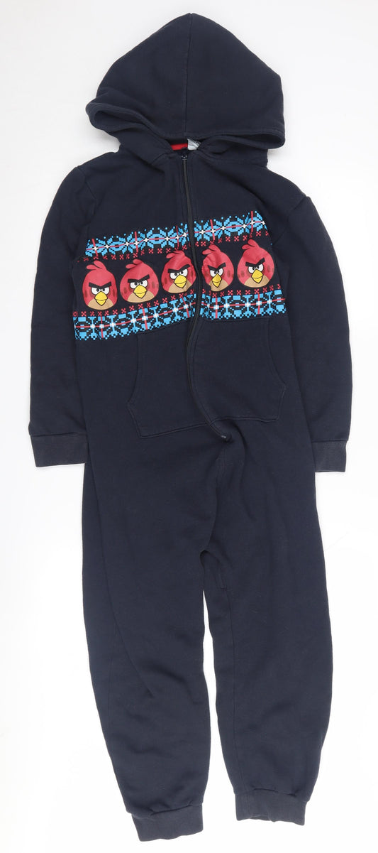 Next Boys Black Angry Birds Hooded Onesie 12 Years