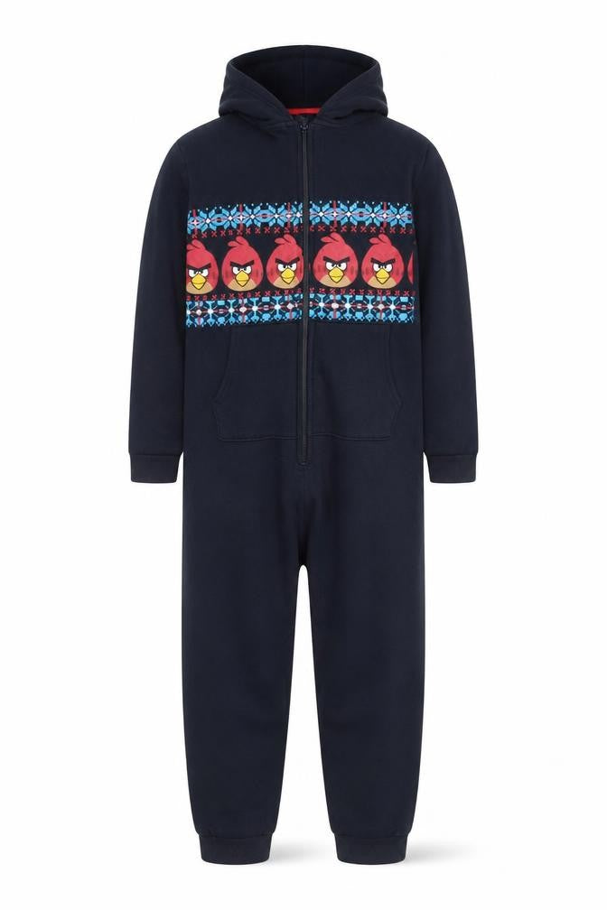 Next Boys Black Angry Birds Hooded Onesie 12 Years