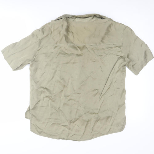 Zara Beige Women's Button-Up Shirt, Size S, Collared