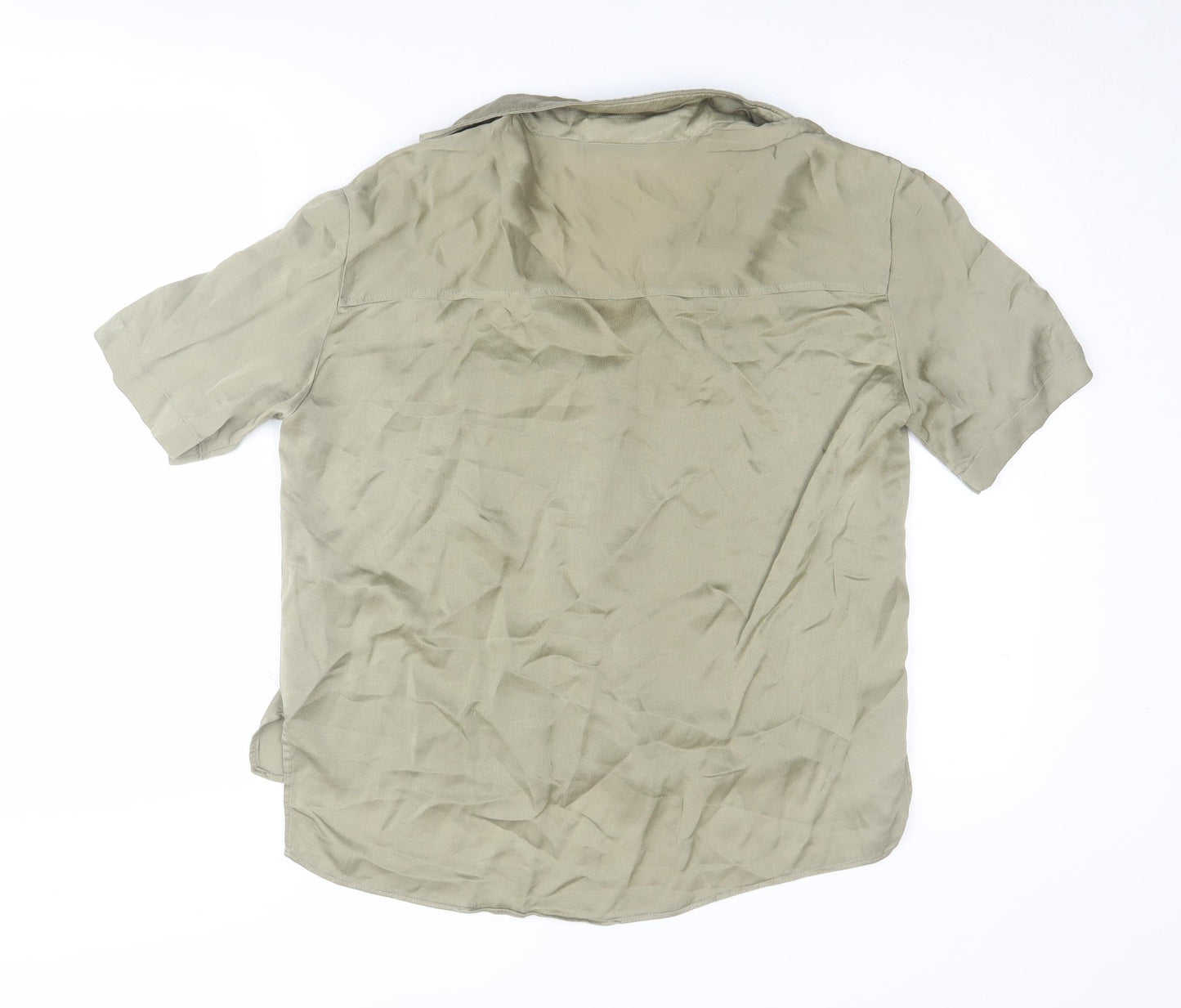 Zara Beige Women's Button-Up Shirt, Size S, Collared