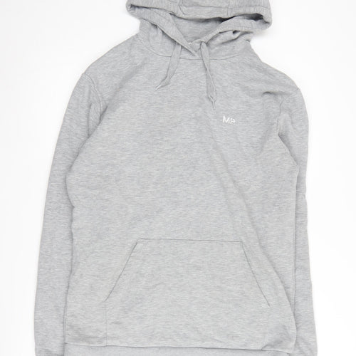 MP Men's Grey Pullover Hoodie, Size L, Regular Fit