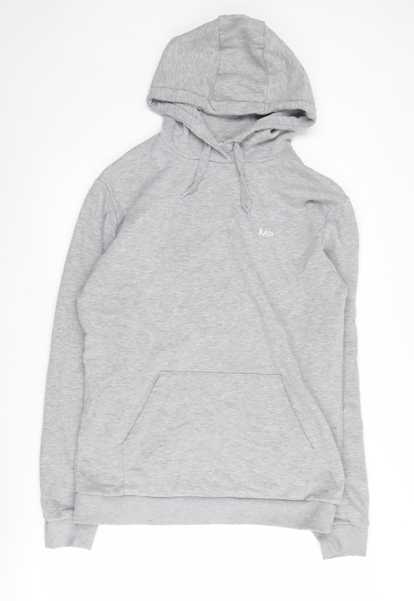 MP Men's Grey Pullover Hoodie, Size L, Regular Fit