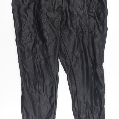 Topshop Women's Black Faux Leather Skinny Trousers