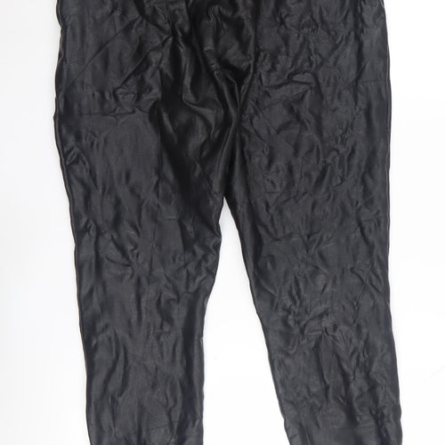 Topshop Women's Black Faux Leather Skinny Trousers