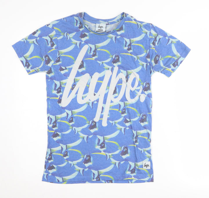 ASOS Unisex Blue Graphic Print T-Shirt XS