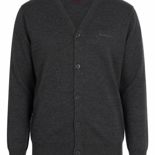 Pierre Cardin Grey Cardigan L Unisex V-Neck Acrylic