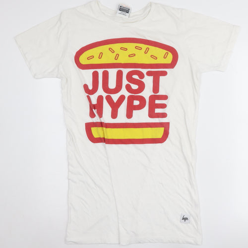 Hype Men's White Graphic Print T-Shirt Size S