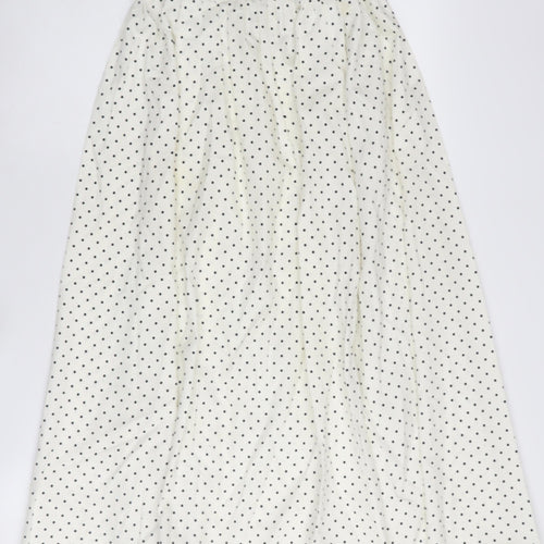 Smodell Women's White Polka Dot Pleated Skirt Size 10