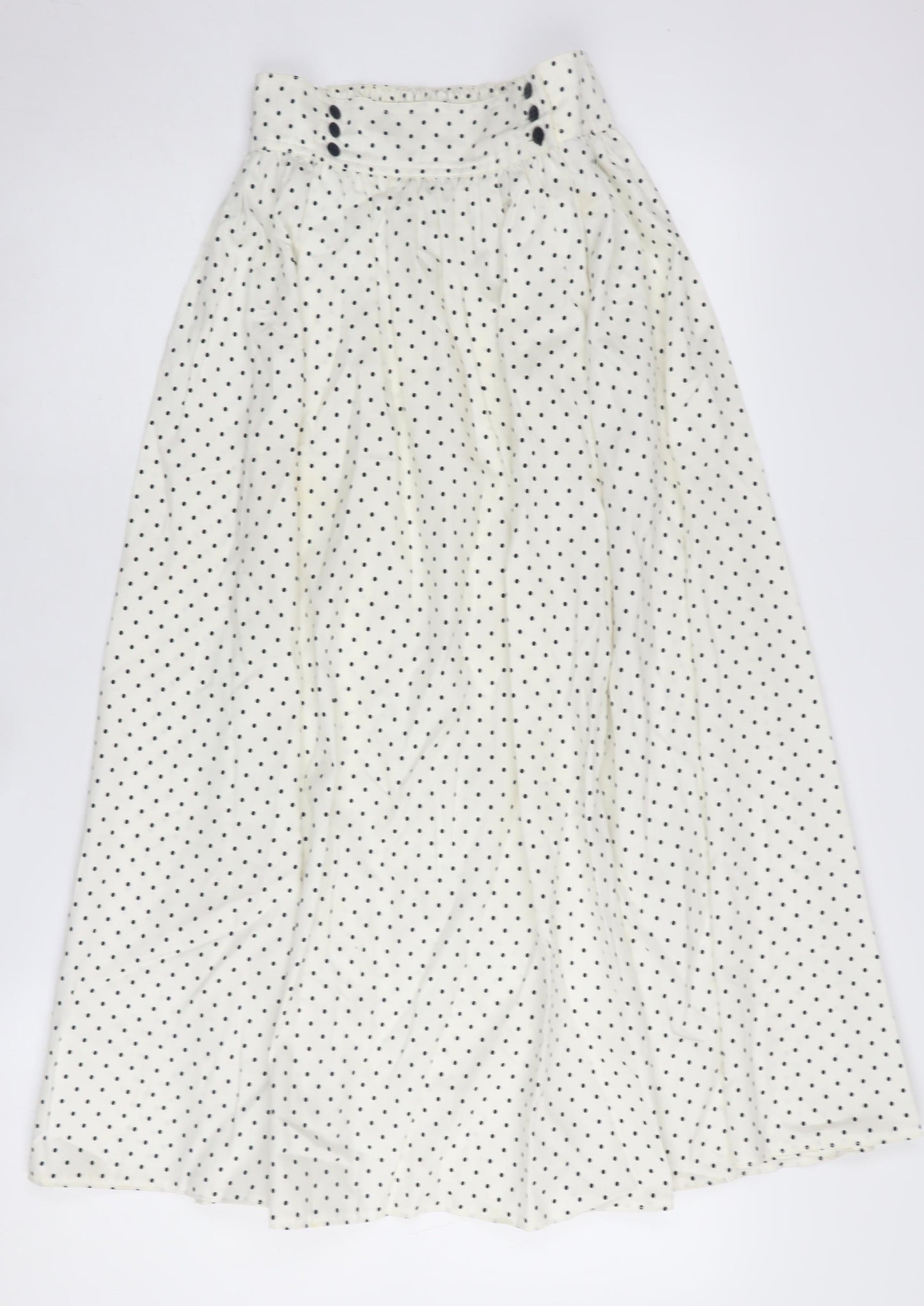 Smodell Women's White Polka Dot Pleated Skirt Size 10