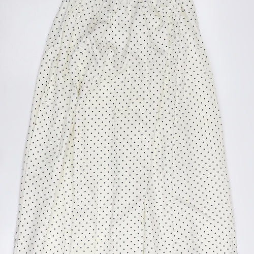 Smodell Women's White Polka Dot Pleated Skirt Size 10