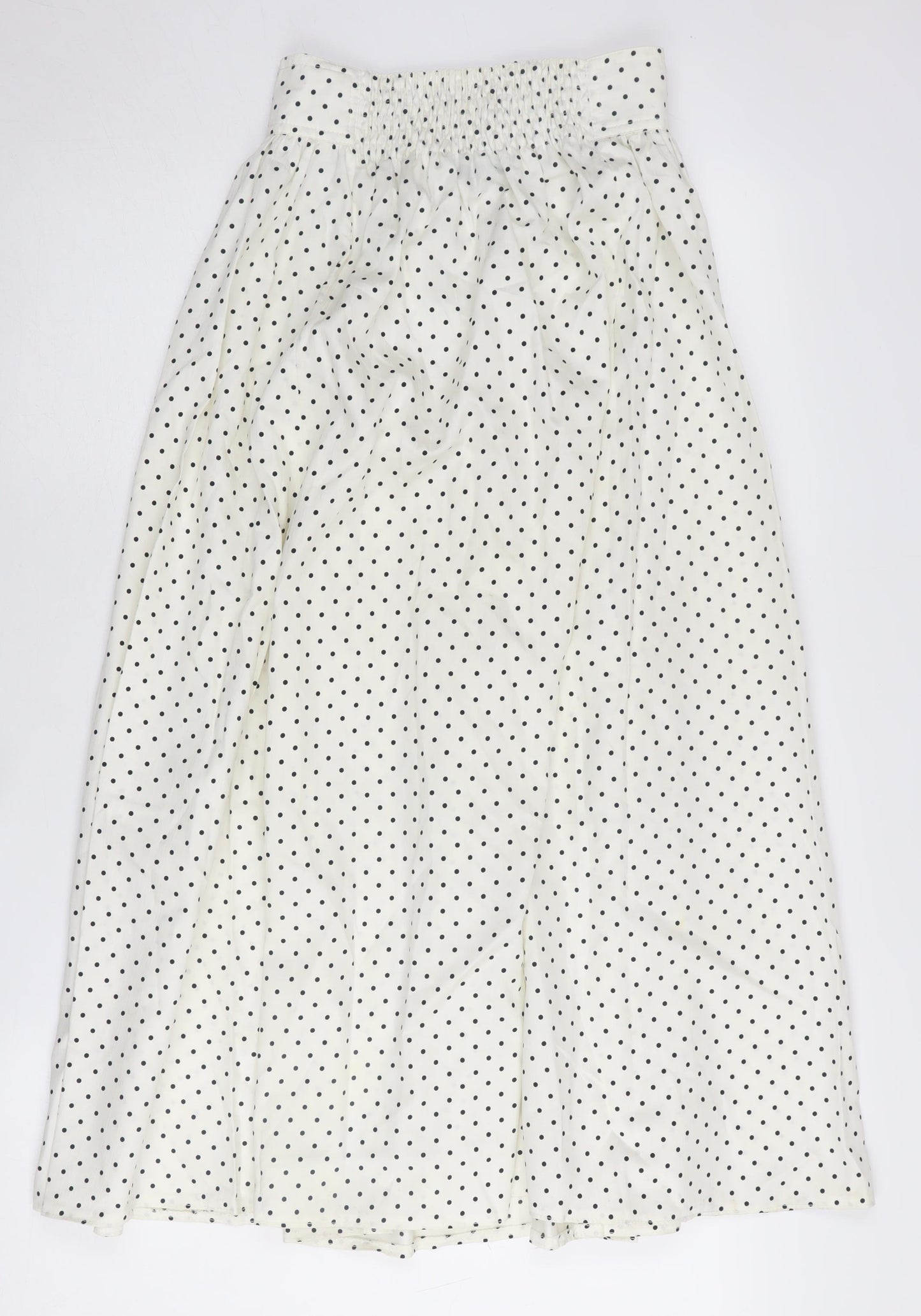 Smodell Women's White Polka Dot Pleated Skirt Size 10