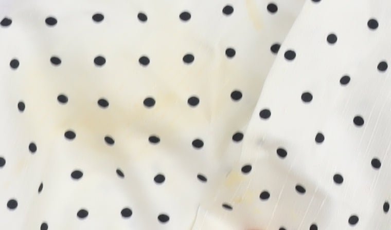 Smodell Women's White Polka Dot Pleated Skirt Size 10