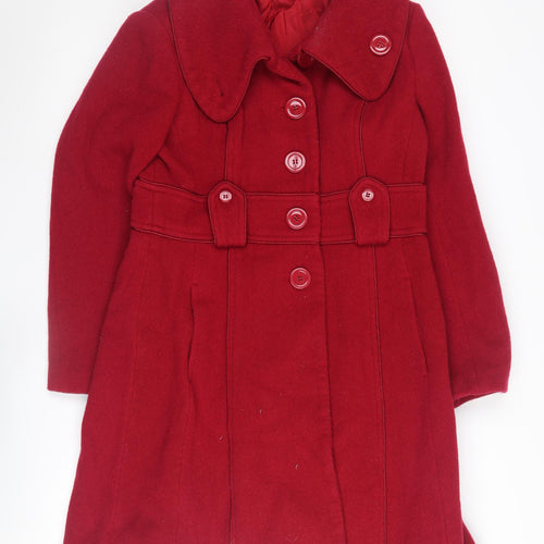 South Women's Red Wool Overcoat, Size 12, Autumn/Winter