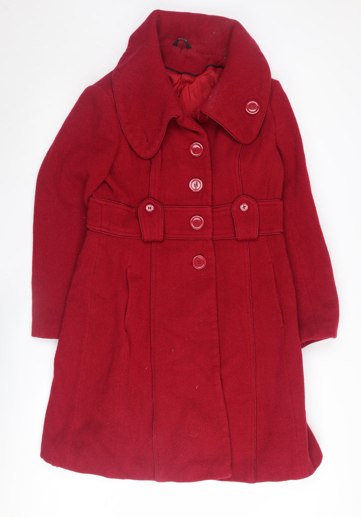 South Women's Red Wool Overcoat, Size 12, Autumn/Winter
