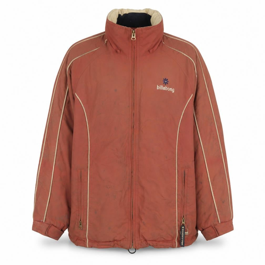 Front view of Billabong Women's Brown Jacket, size 2, with Logo