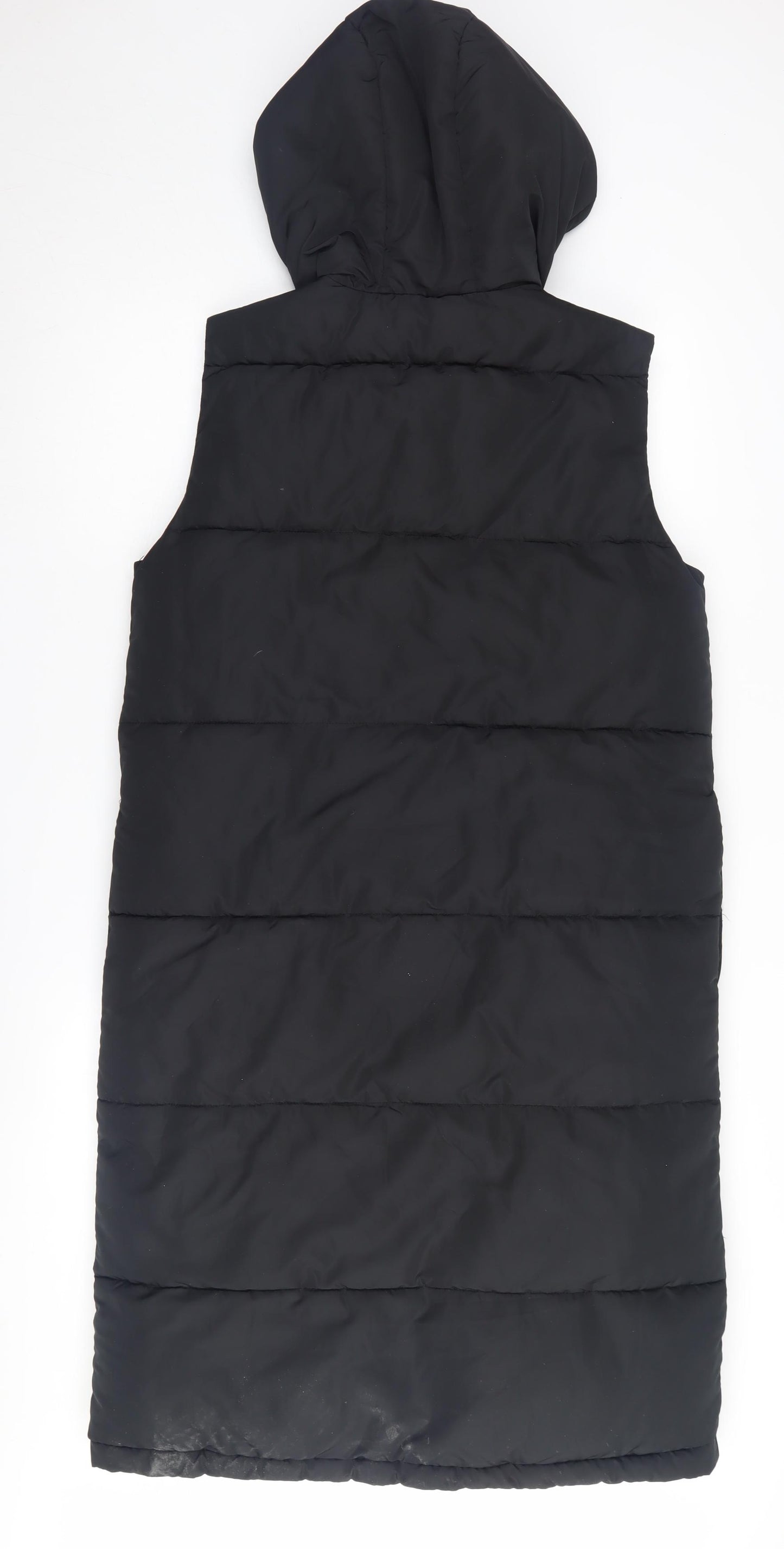 ONLY Women's Black Long Hooded Padded Waistcoat S