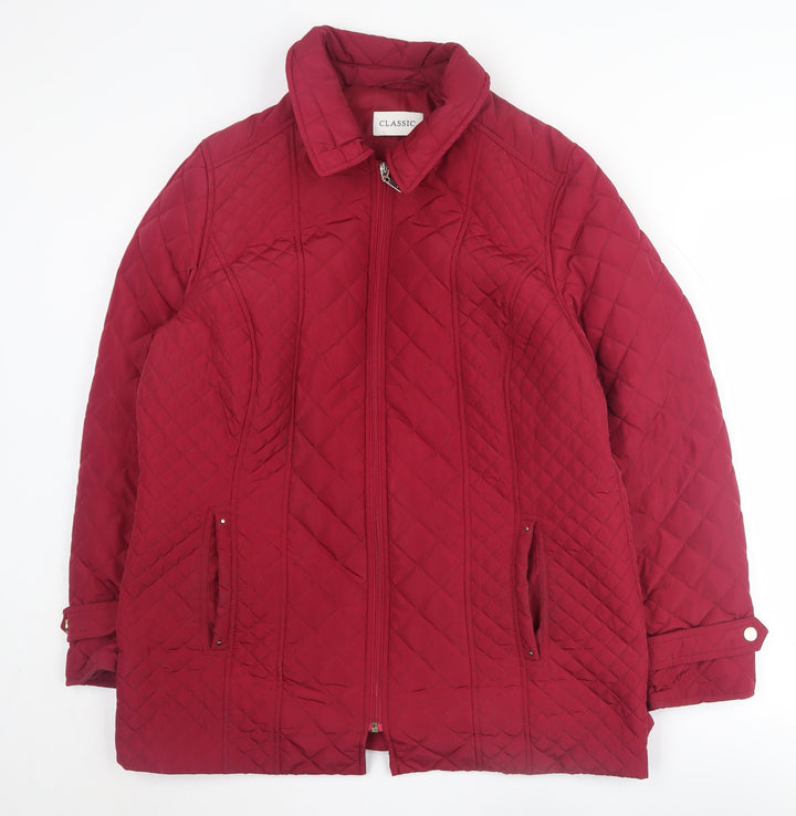 Marks and Spencer Women's Red Quilted Jacket Size 16