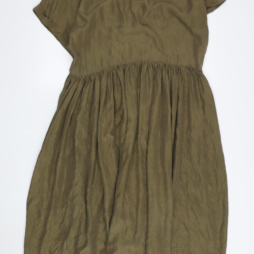 Wallis Women's Green Silk Dress Size 10