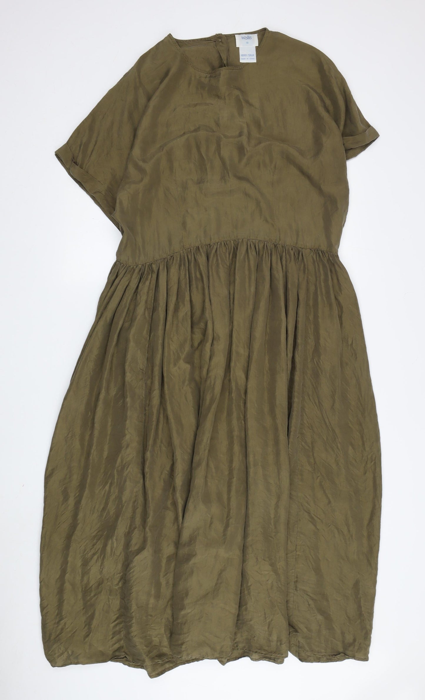 Wallis Women's Green Silk Dress Size 10