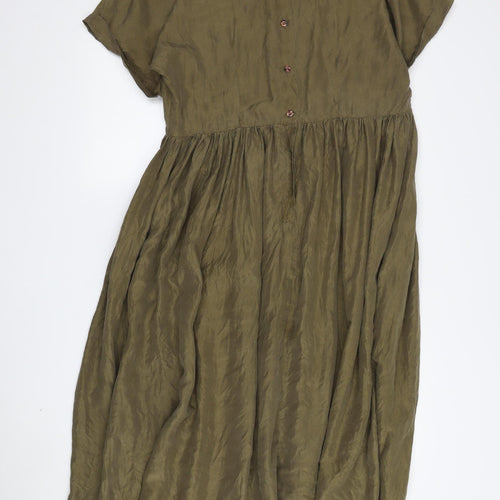 Wallis Women's Green Silk Dress Size 10