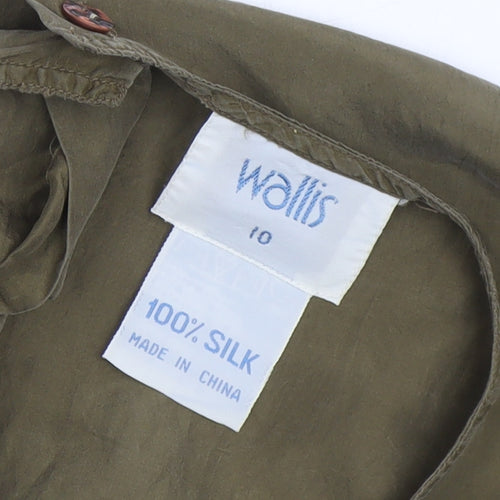 Wallis Women's Green Silk Dress Size 10