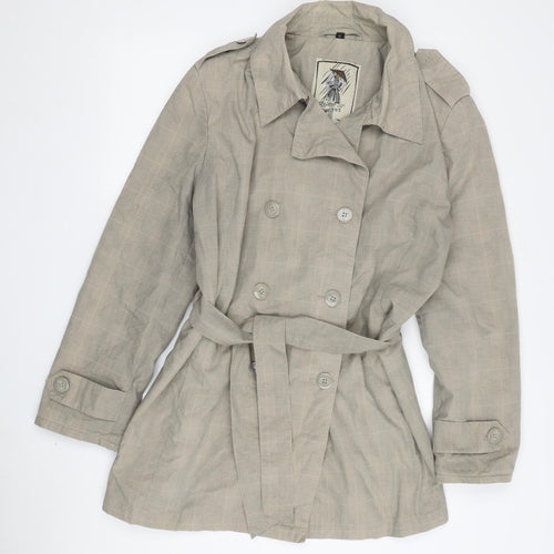 Four Seasons Women's Beige Check Trench Coat XL