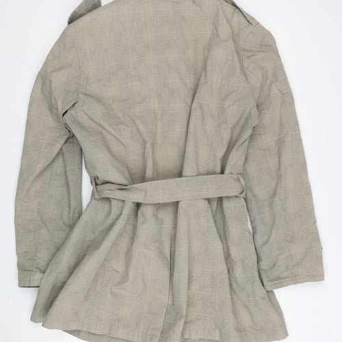 Four Seasons Women's Beige Check Trench Coat XL