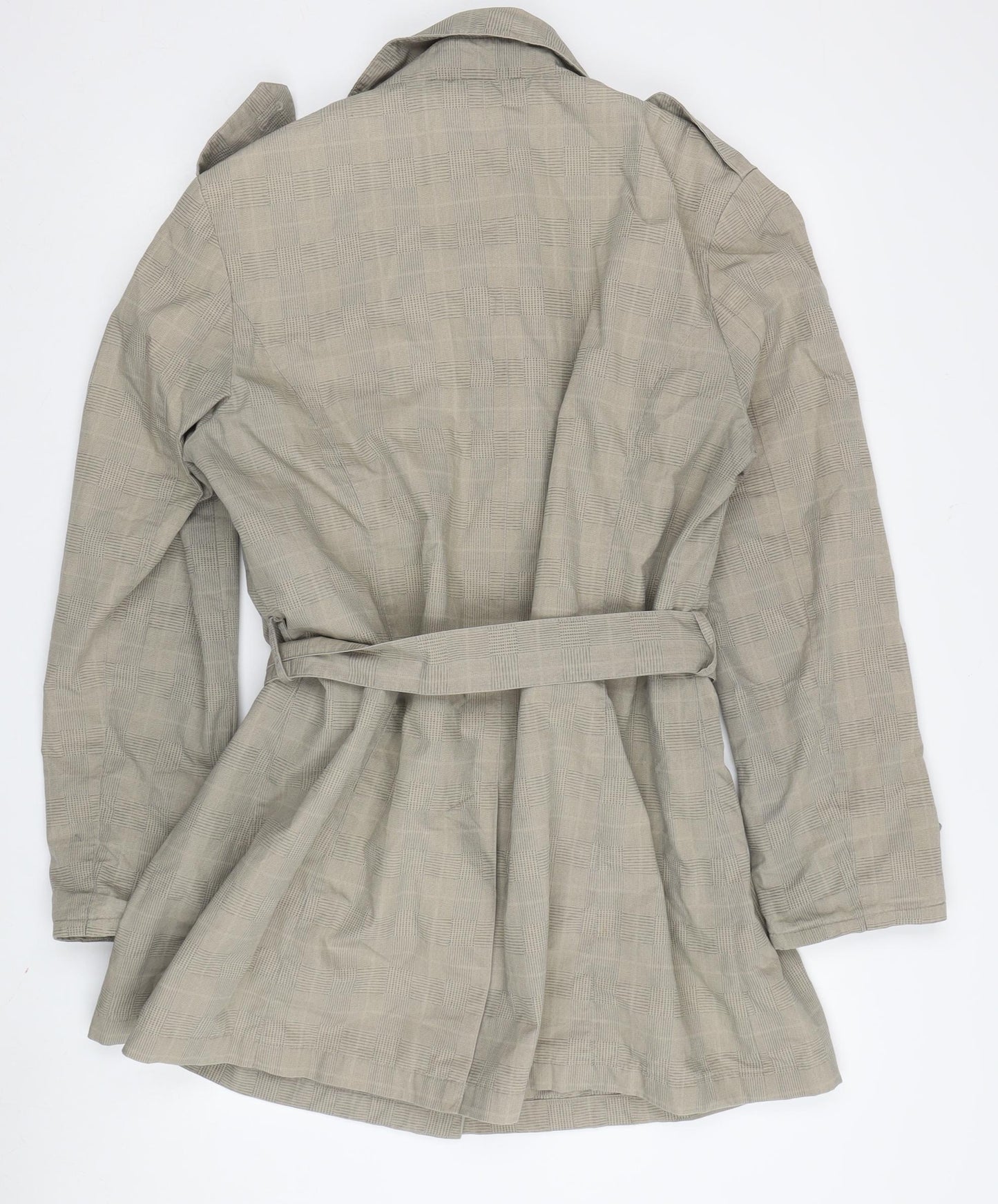 Four Seasons Women's Beige Check Trench Coat XL