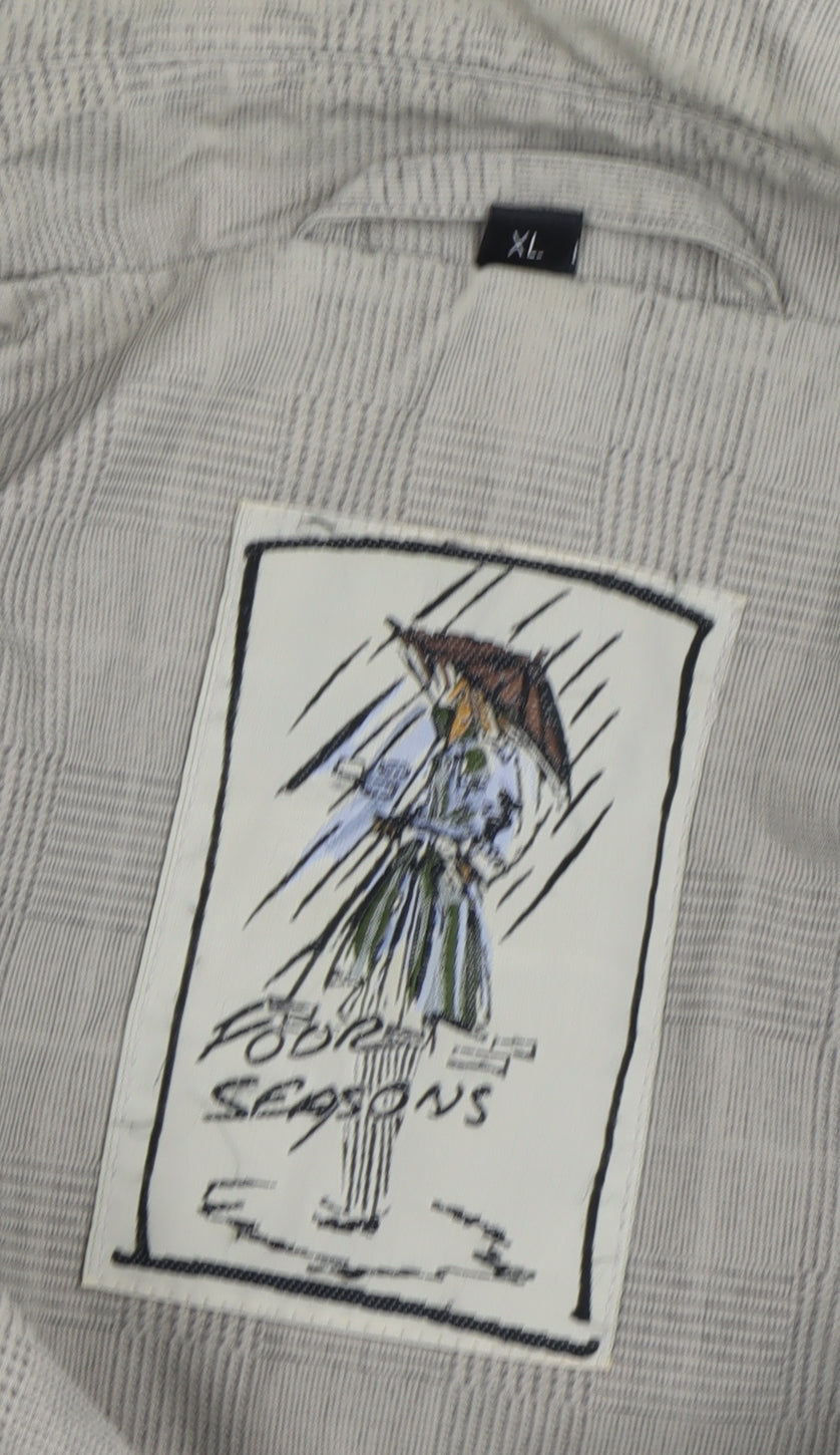 Four Seasons Women's Beige Check Trench Coat XL