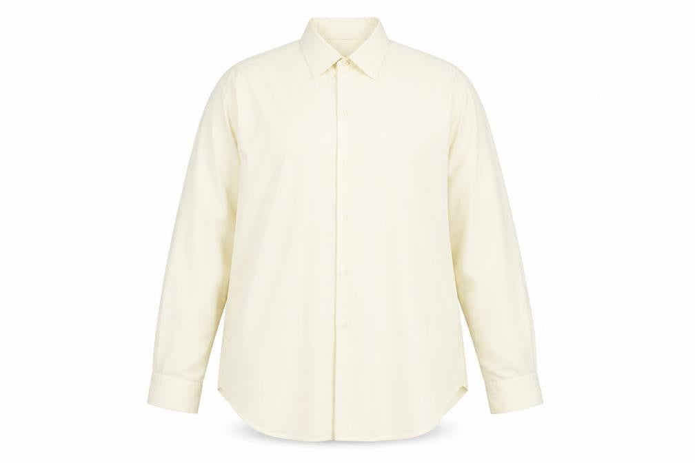 Front view of Velesco Women's Ivory Button-Up Shirt Classic 16